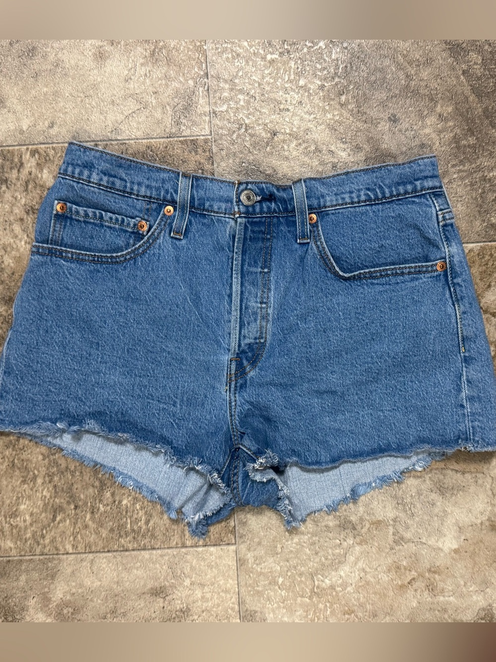 Levi 501 Original High-Rise Light Wash Denim Shorts